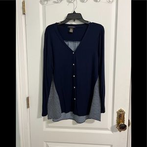 Susan Lawrence Navy Top